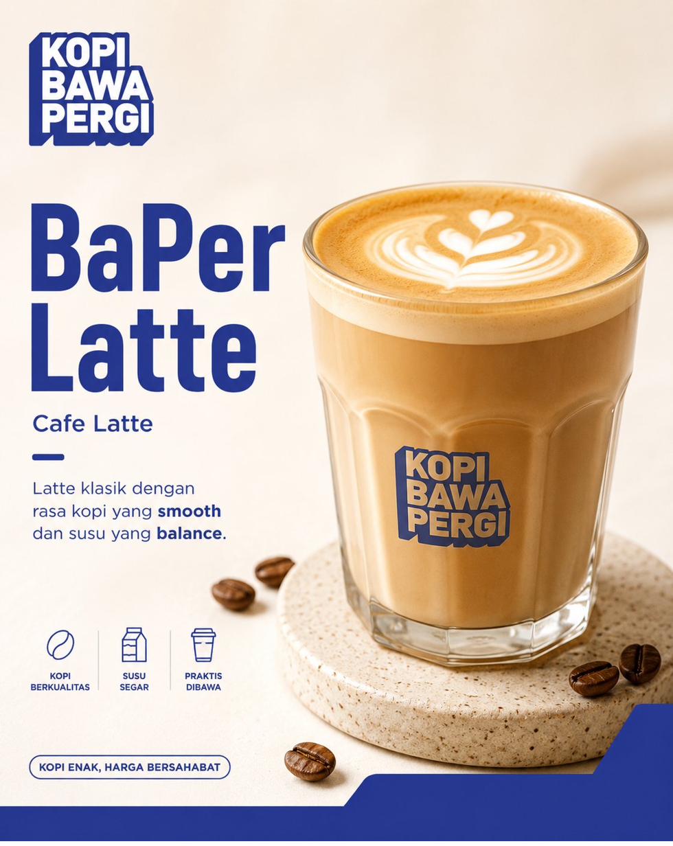 BaPer Latte - Caffe latte smooth dengan latte art