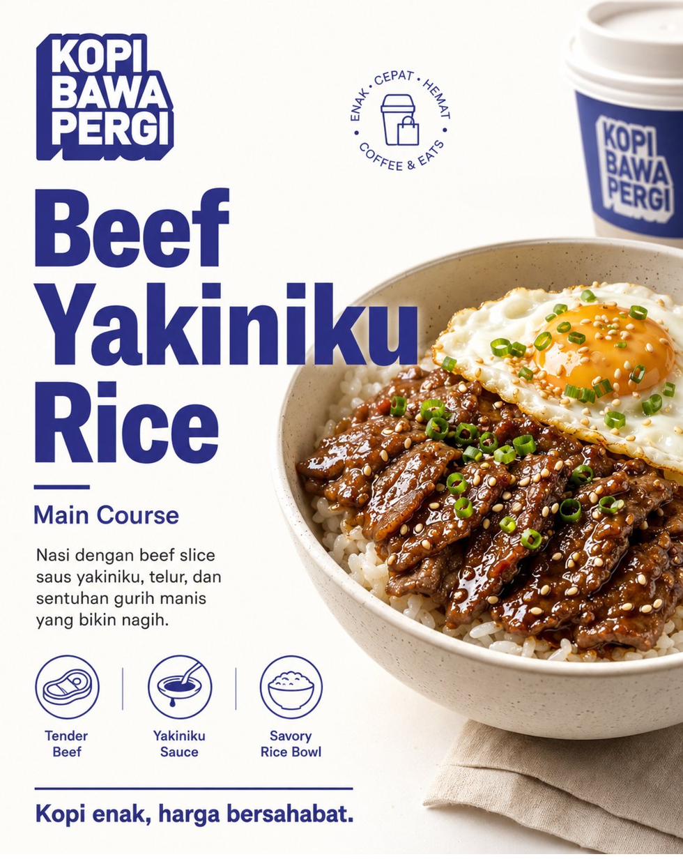 Beef Yakiniku Rice - Nasi dengan beef yakiniku