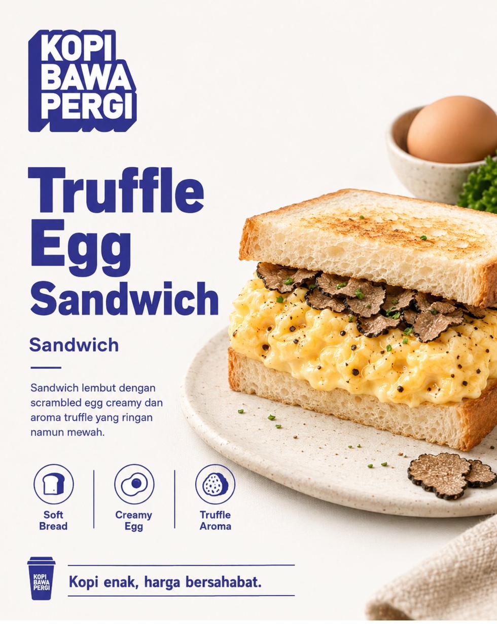 Truffle Egg Sandwich - Sandwich dengan truffle dan telur creamy