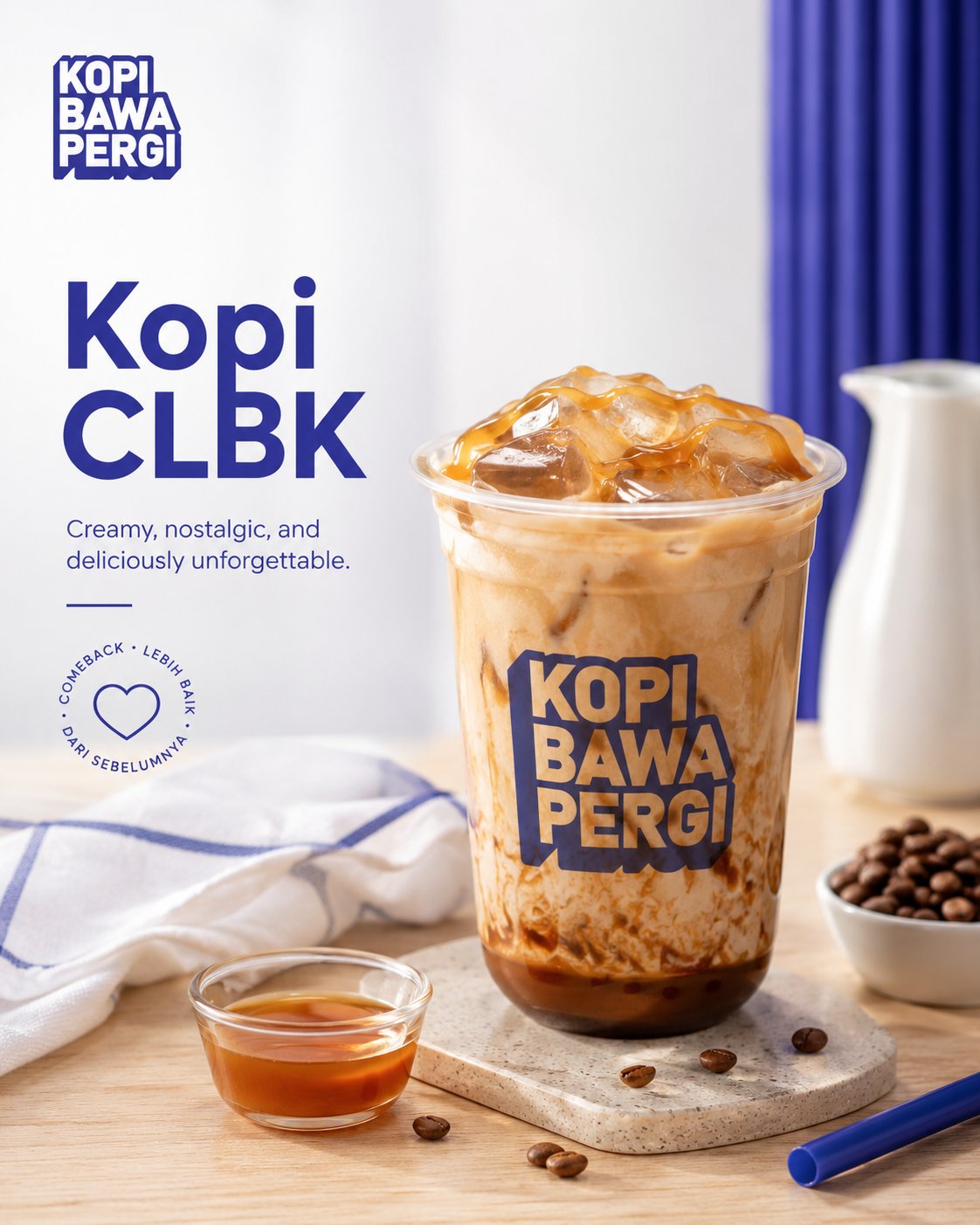 Kopi CLBK - Creamy nostalgic coffee dengan caramel, signature menu Kopi BaPer Rp 22.000